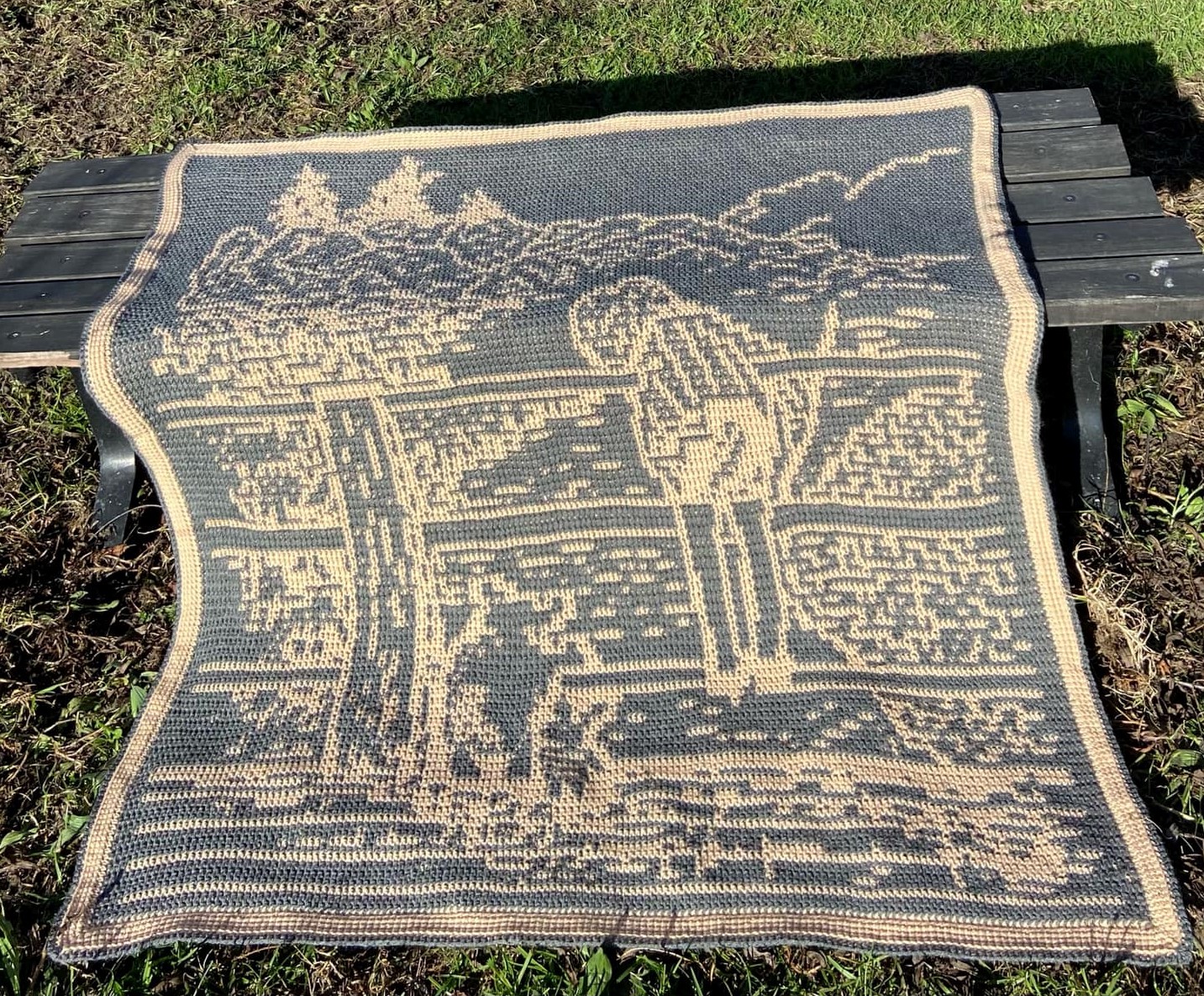 Classic Pooh - On the Bridge Mosaic Crochet Pattern - Image 3