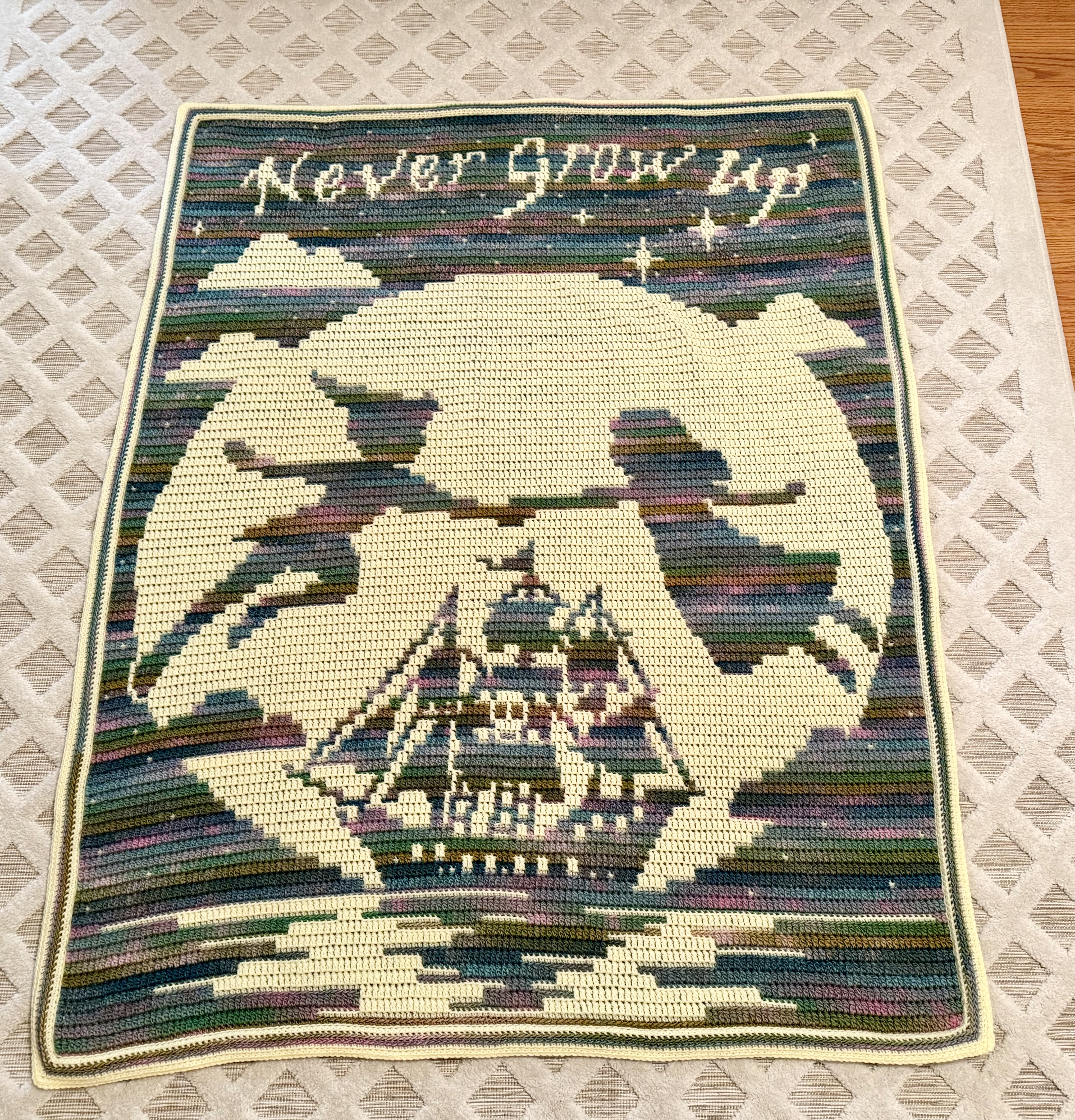 Peter Pan "Never Grow Up" Mosaic Crochet Baby Blanket Pattern - Image 3