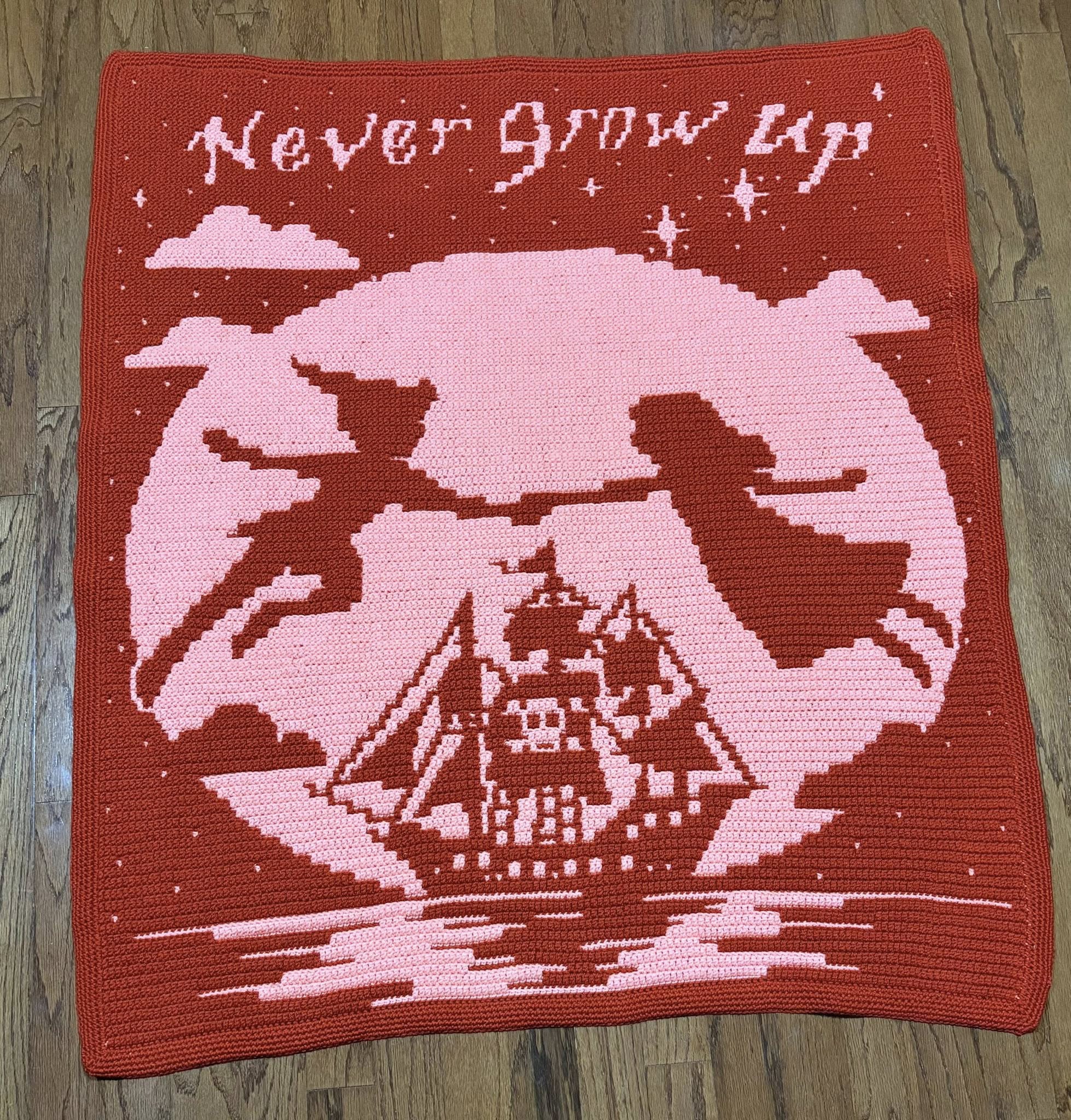 Peter Pan "Never Grow Up" Mosaic Crochet Baby Blanket Pattern - Image 7