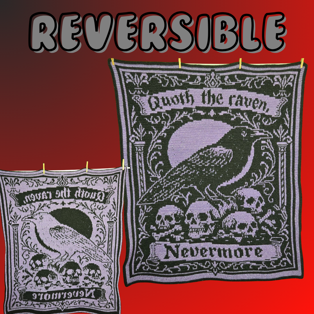 Quoth the Raven Nevermore Poe Overlay Mosaic Crochet Pattern - Image 2