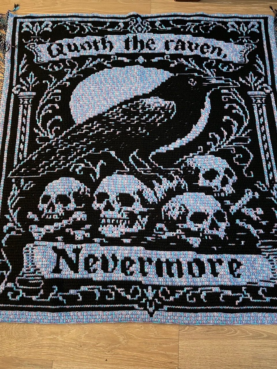 Quoth the Raven Nevermore Poe Overlay Mosaic Crochet Pattern - Image 7