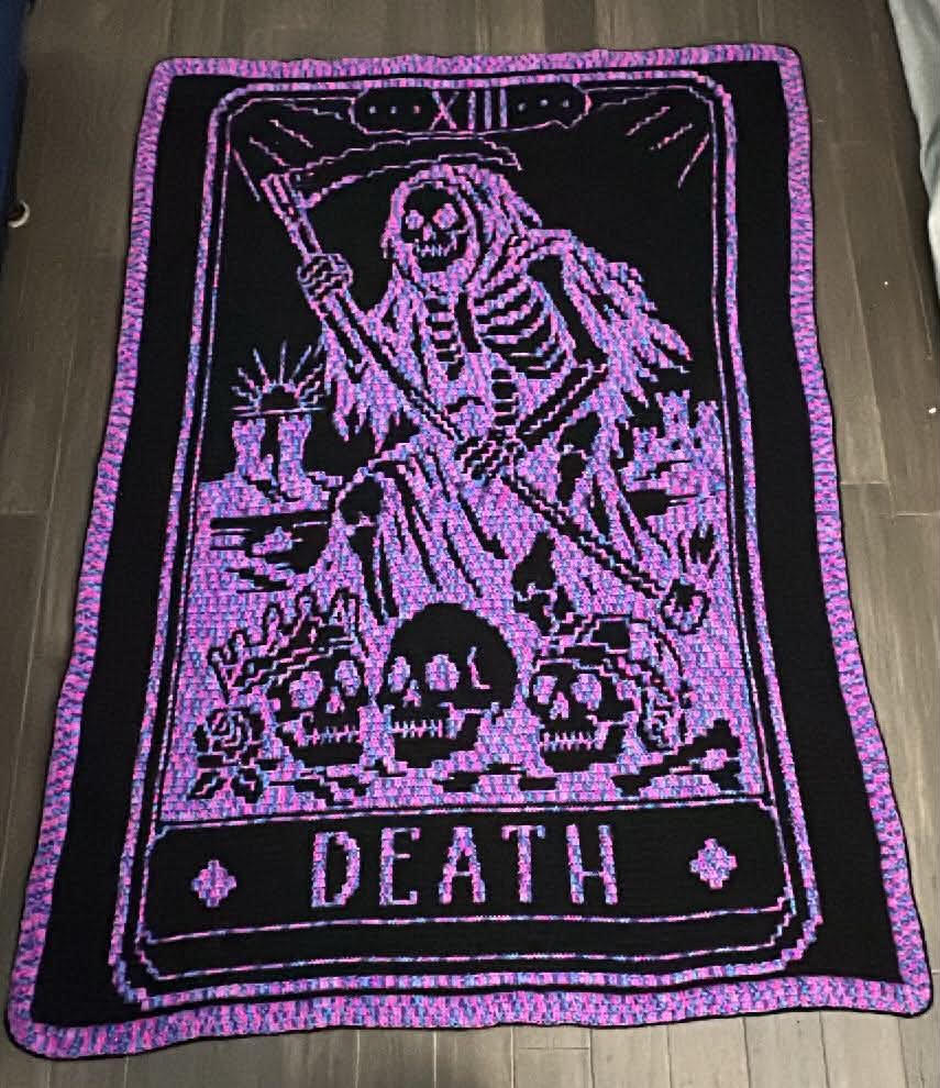 Death Tarot Card Mosaic Crochet Pattern